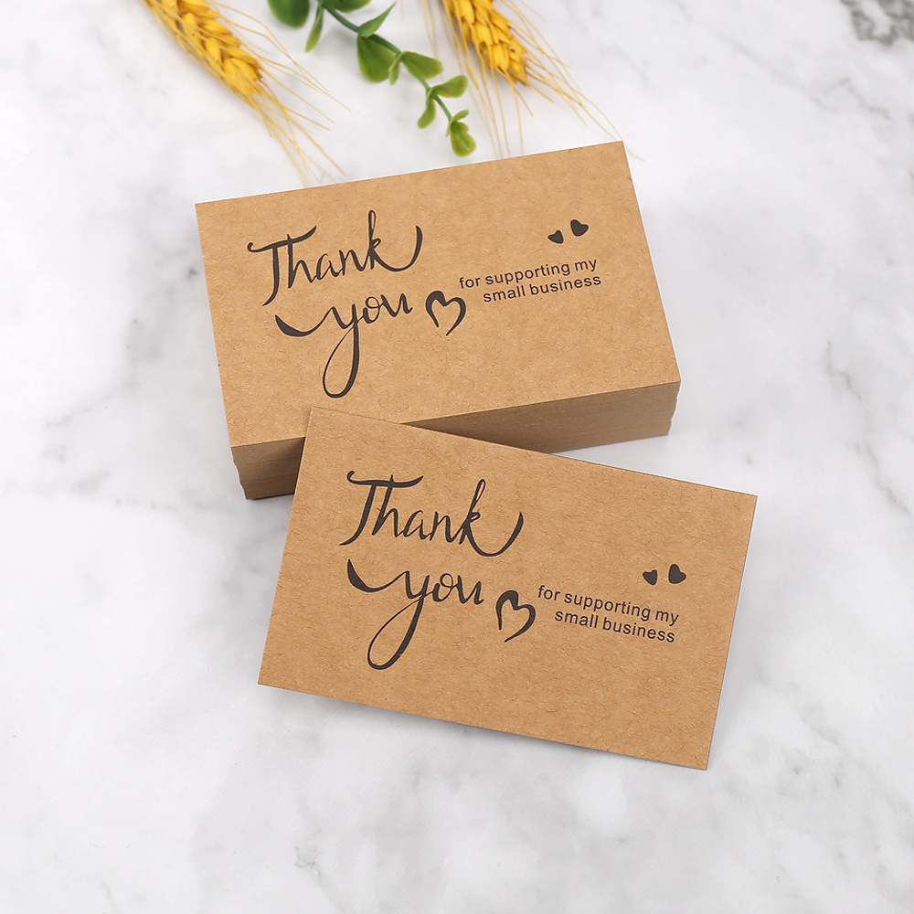 Wedding Decor Supply Store - 50 Stück Dankeskarten aus Kraftpapier, Danke