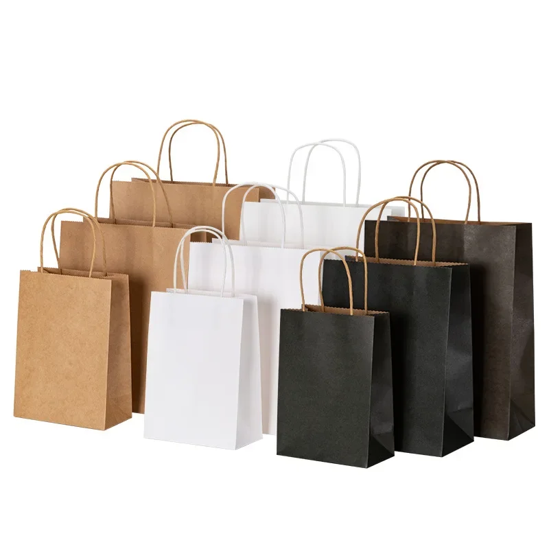 Wedding/Event Supply Store - 10/20/30/40/50 Stück/Set Kraftpapierbeutel mit Griffen, Geschenkverpackungsbeutel